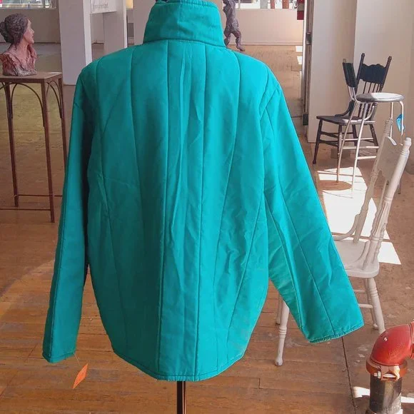 Teal vintage quilted jacket - Picture 2 of 7